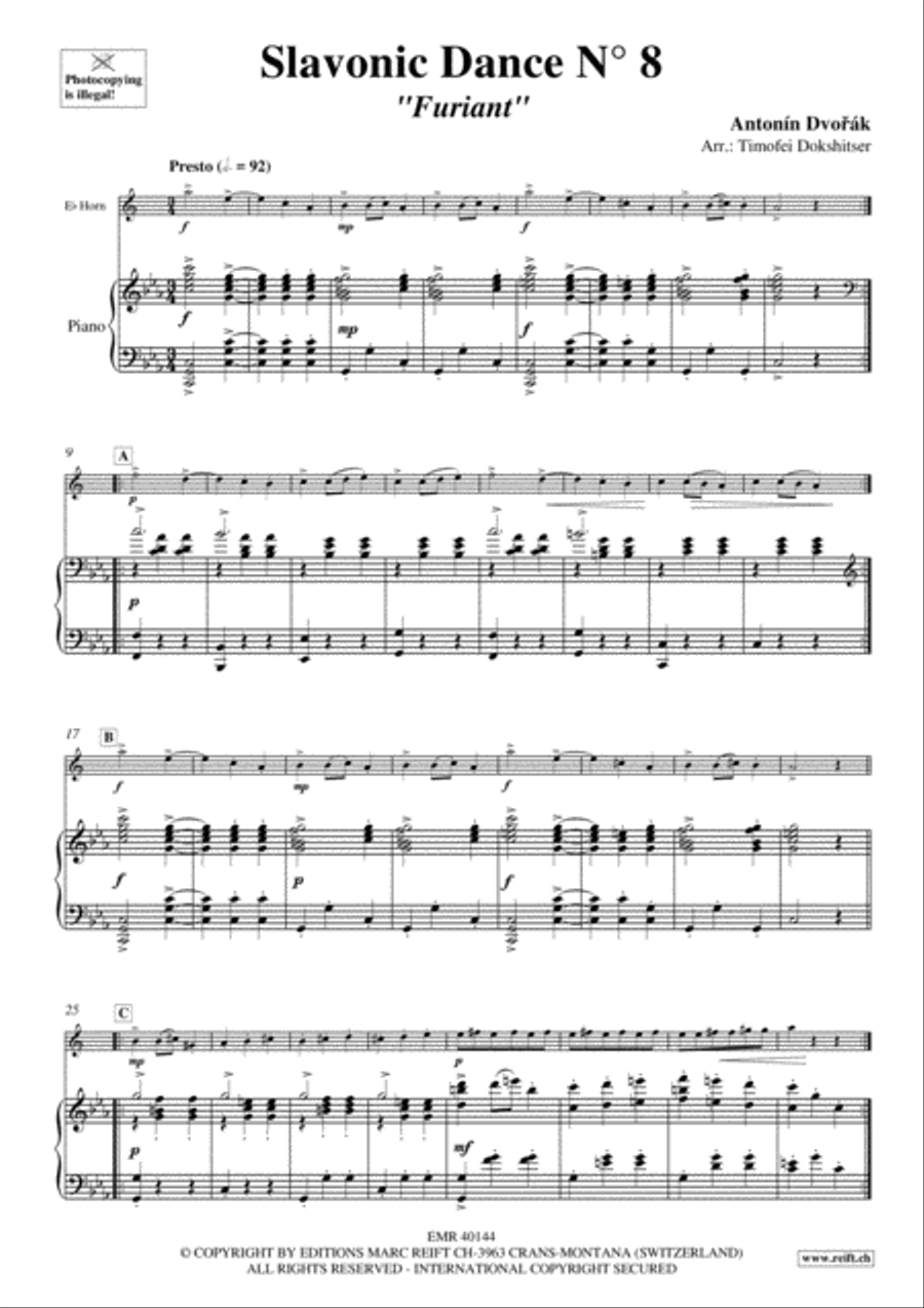 Slavonic Dance No. 8 Horn scores gallery preview page 4