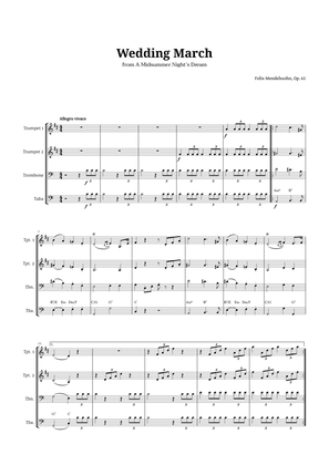 Wedding March by Mendelssohn for Brass Quartet with Chords