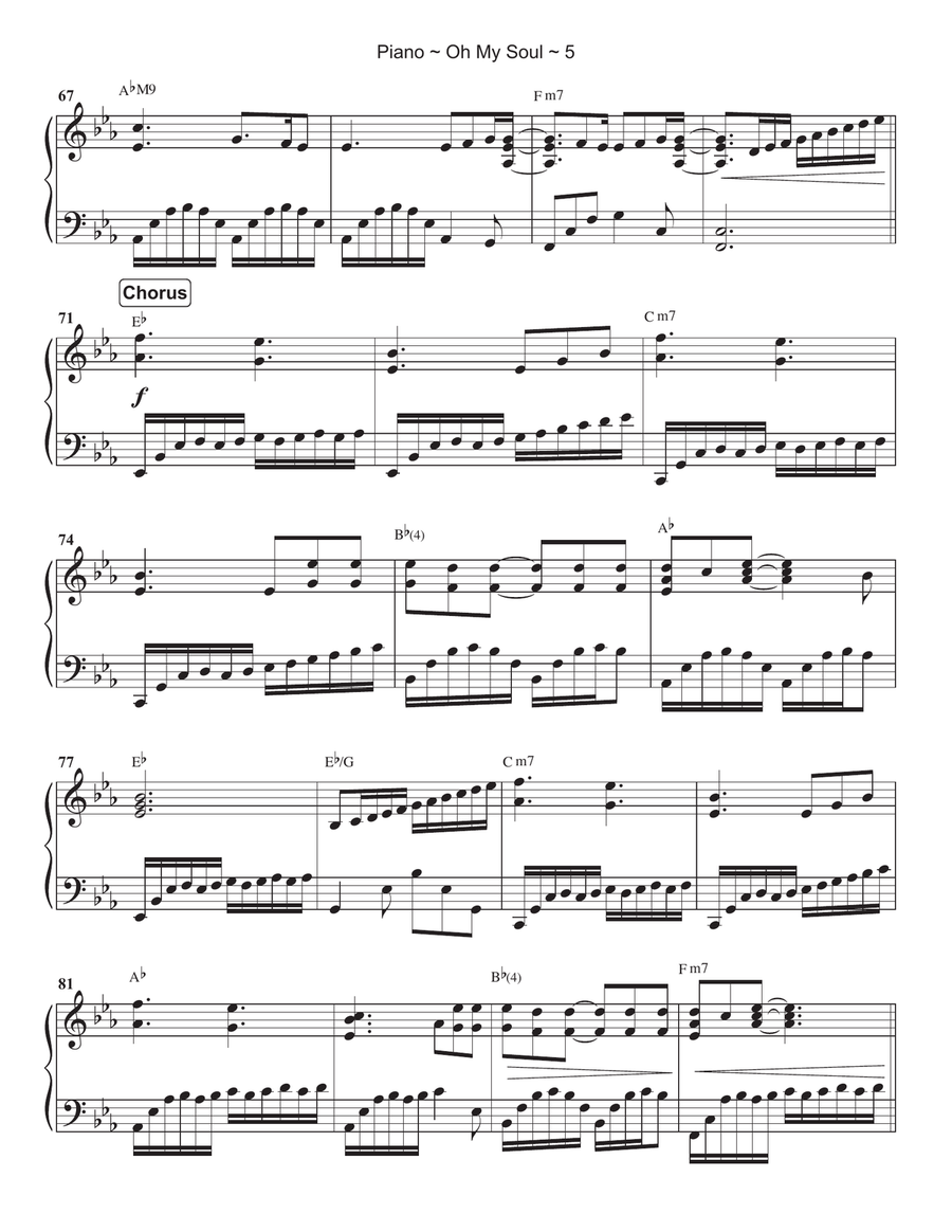 Oh My Soul Piano Solo scores gallery preview page 6