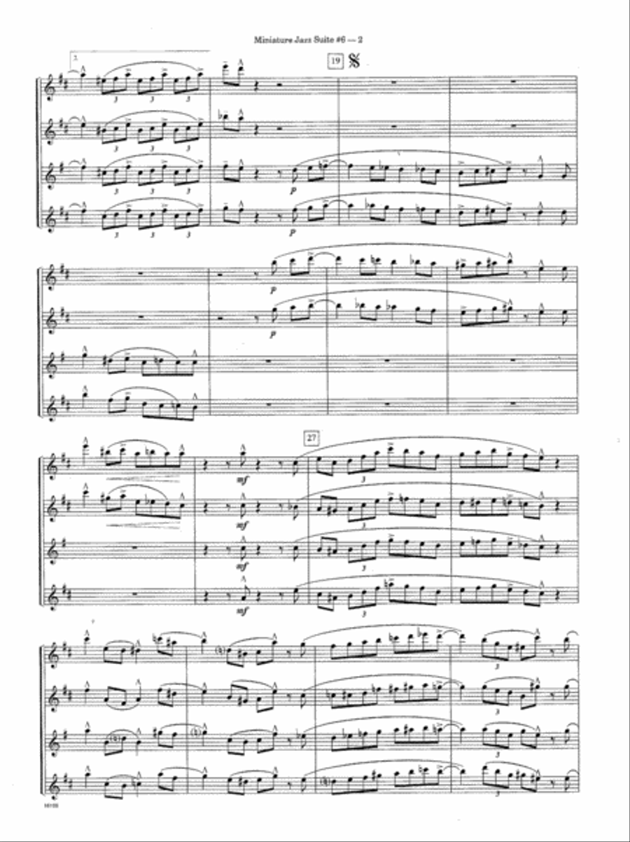 Miniature Jazz Suite #6, Four Movements Saxophone Quartet scores gallery preview page 3