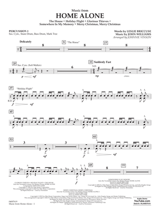 Book cover for Music from Home Alone - Percussion 1