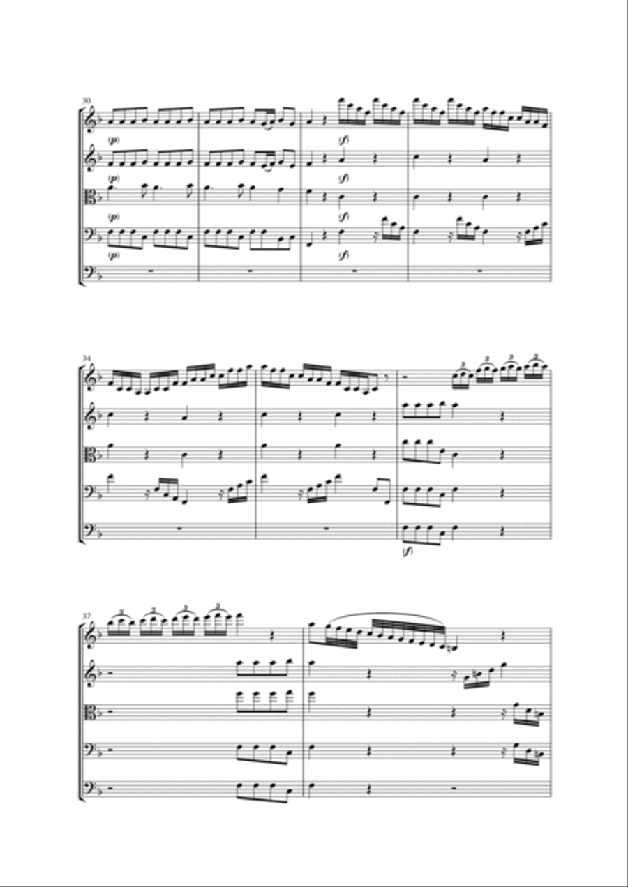 AUTUMN, Allegro by Vivaldi String Trio, Intermediate Level for 2 violins and cello or violin, viola String Trio scores gallery preview page 6