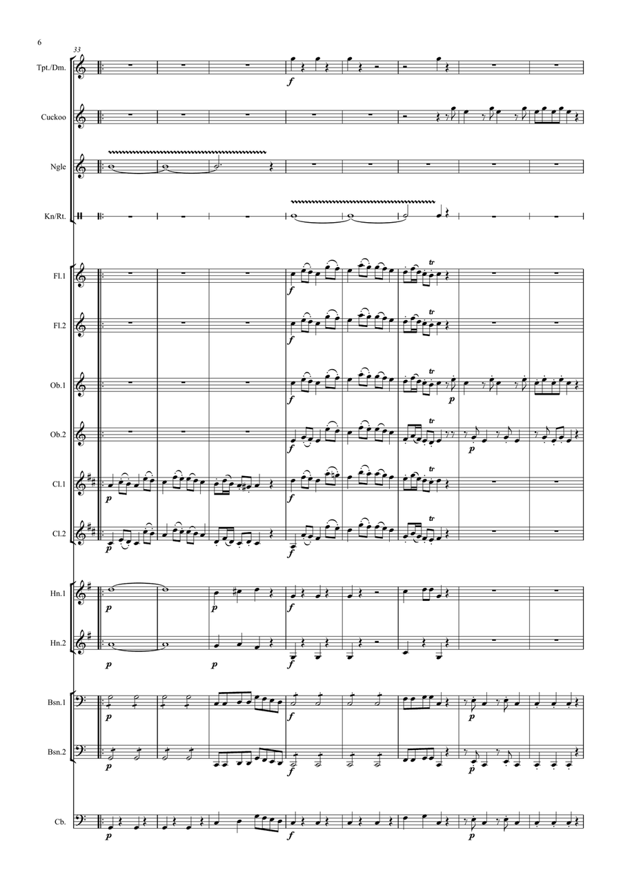 Kinder- Symphonie (Toy Symphony): Composer: Unknown - symphonic wind/percussion Large Ensemble scores gallery preview page 6