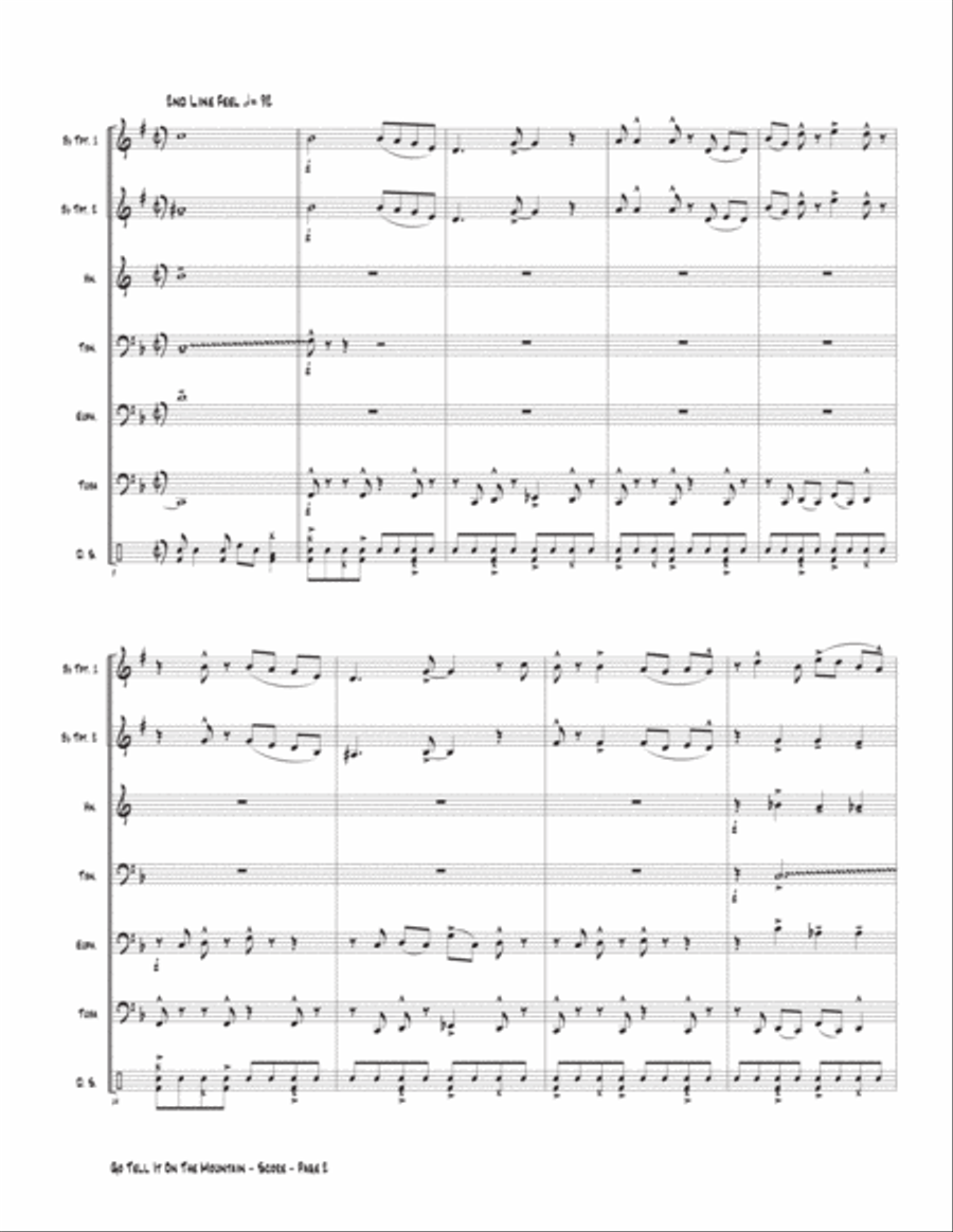 Go Tell It On The Mountain Brass Ensemble scores gallery preview page 2