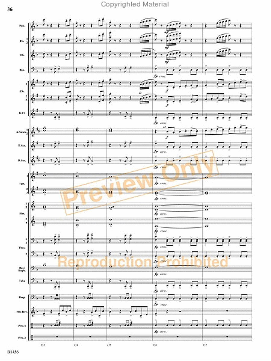 Overture to a Winter Celebration Concert Band scores gallery preview page 71