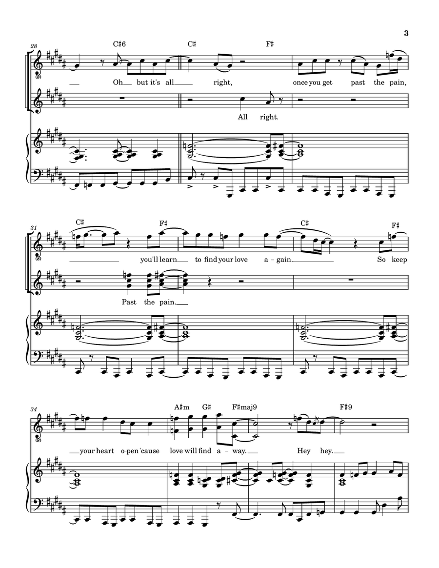 Love Will Find A Way Piano, Vocal, Guitar scores gallery preview page 4