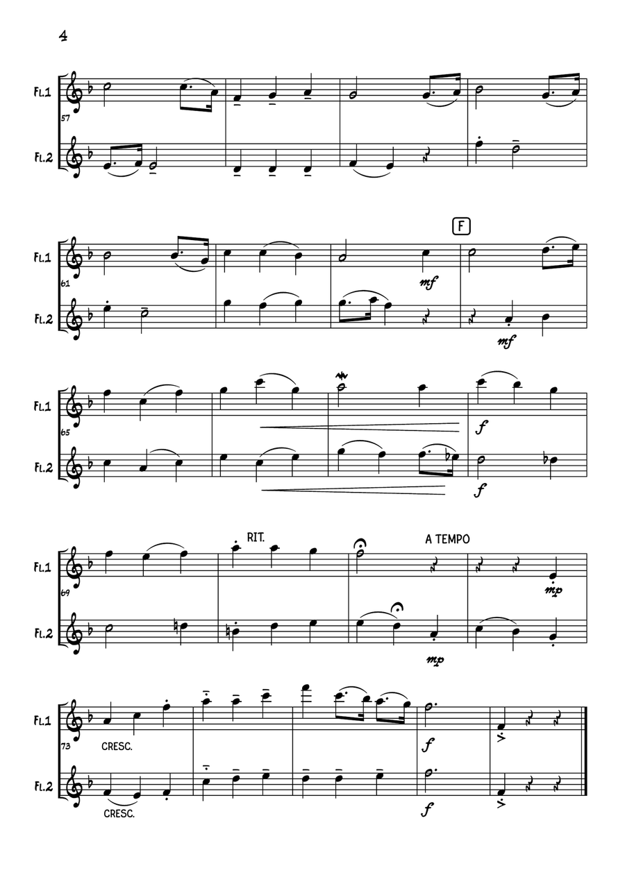 To God Be the Glory Flute Duet scores gallery preview page 5
