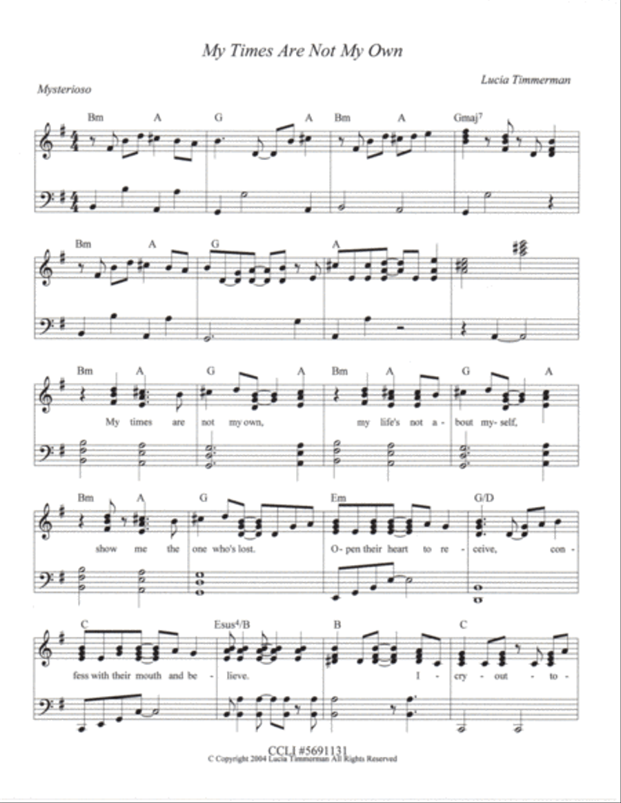 My Times Are Not My Own Voice scores gallery preview page 1