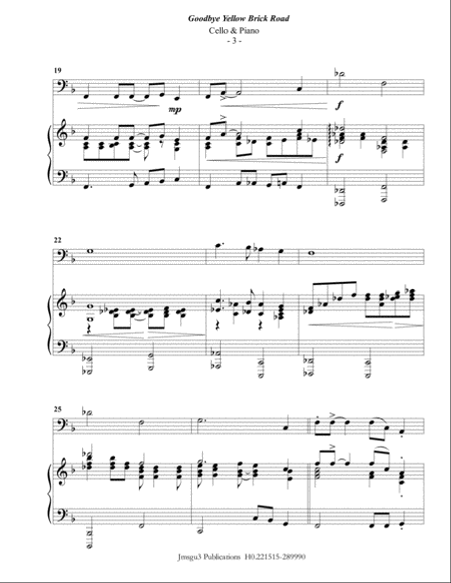 Goodbye Yellow Brick Road Piano scores gallery preview page 3