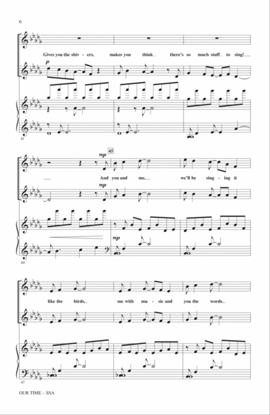 Our Time (from Merrily We Roll Along) (arr. Mac Huff) SSA scores gallery preview page 5