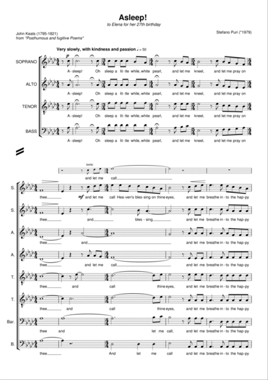 ASLEEP! 4-Part scores gallery preview page 2