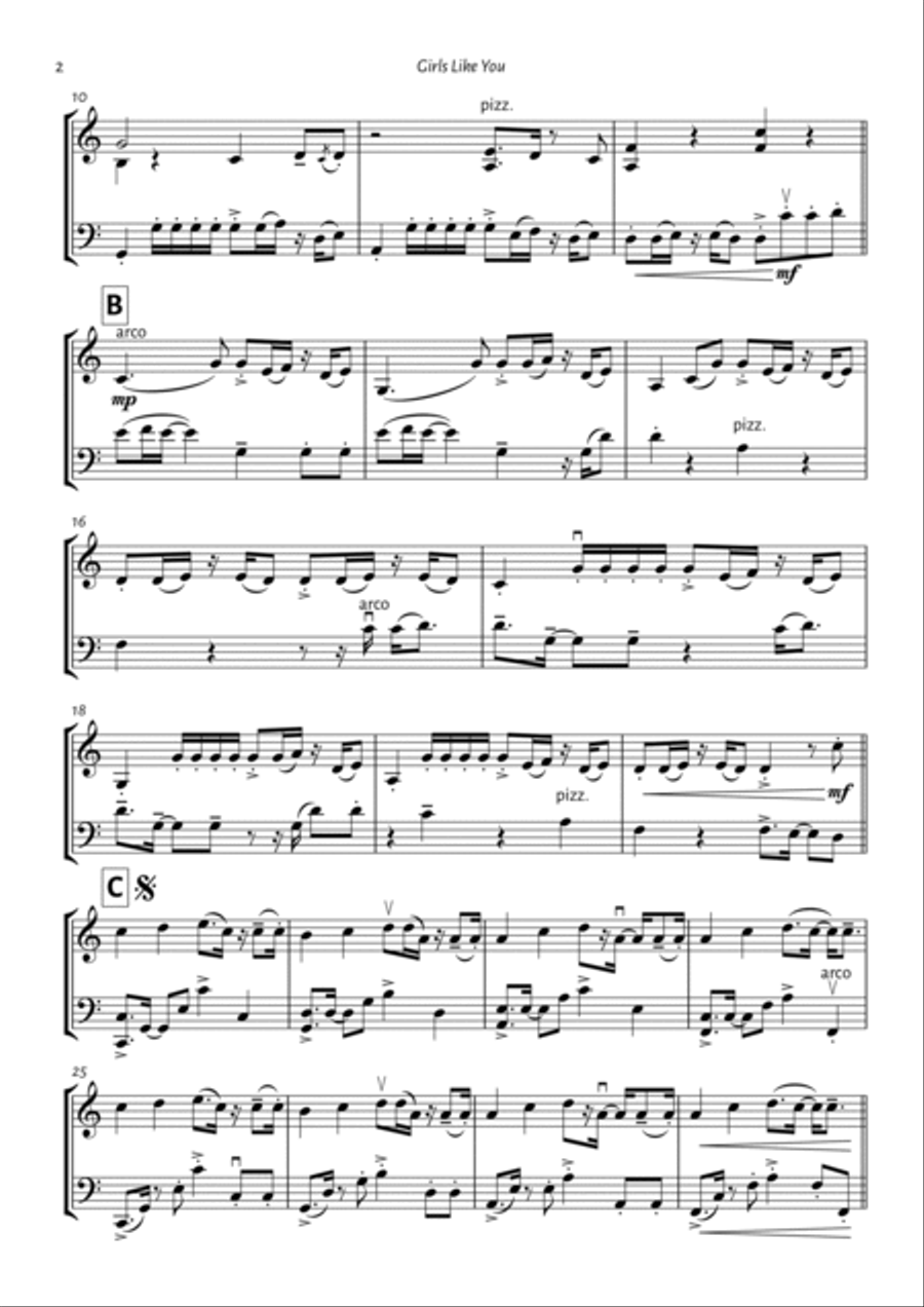 Girls Like You String Duet scores gallery preview page 2