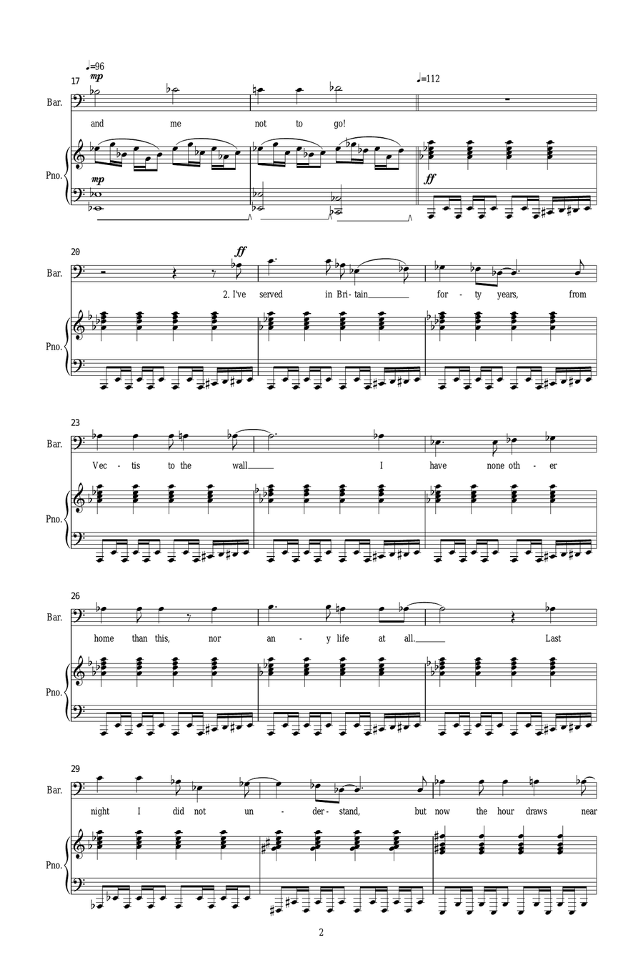 The Roman Centurion's Song (for baritone and piano) Piano, Vocal scores gallery preview page 2
