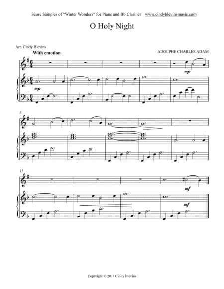 Winter Wonders, a book of 25 seasonal arrangements for Piano and Bb Clarinet image number null