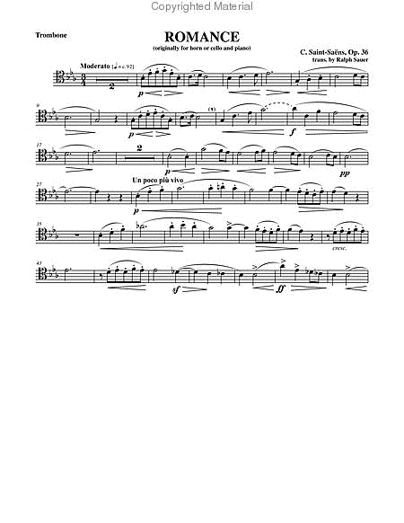 Romance, Opus 36 for Trombone & Piano