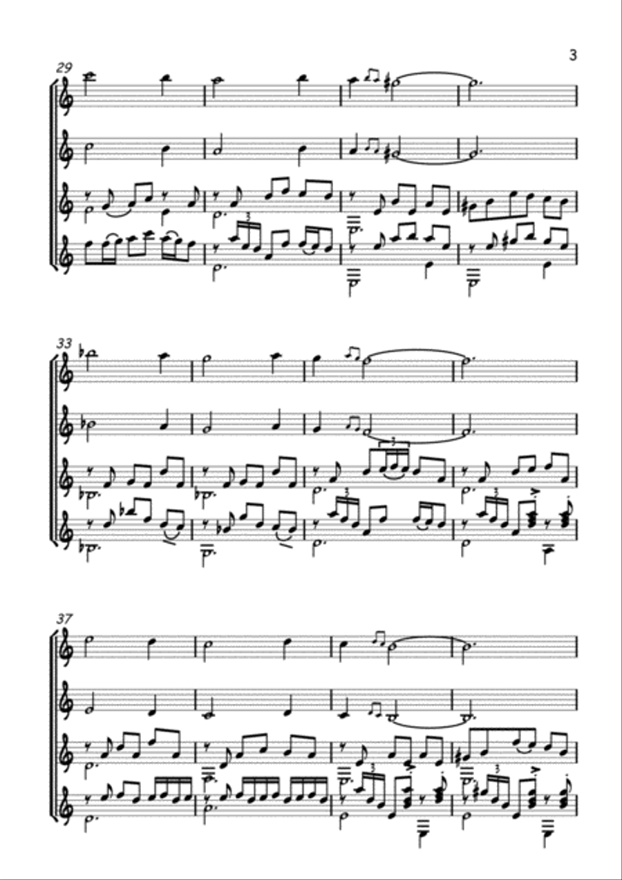 Recuerdos de la Alhambra ( Guitar Quartet ) Small Ensemble scores gallery preview page 3