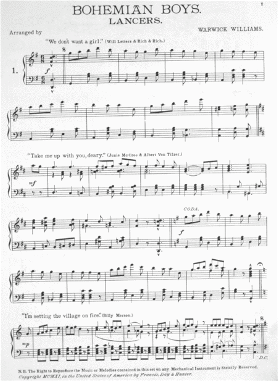 Bohemian Boys. Lancers Piano Solo scores gallery preview page 2