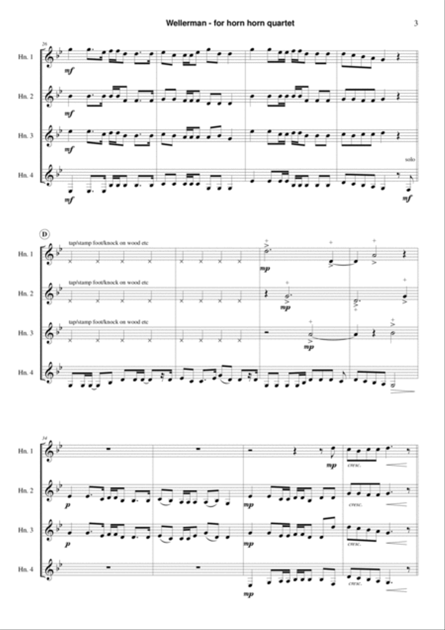 Wellerman Wellerman Brass Quartet scores gallery preview page 3