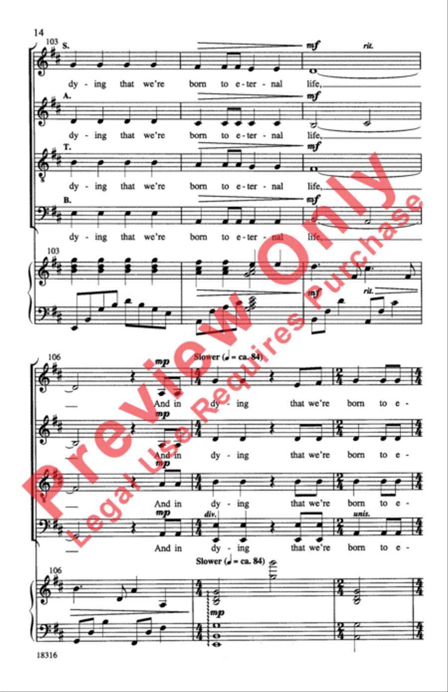 Make Me a Channel of Your Peace 4-Part scores gallery preview page 14