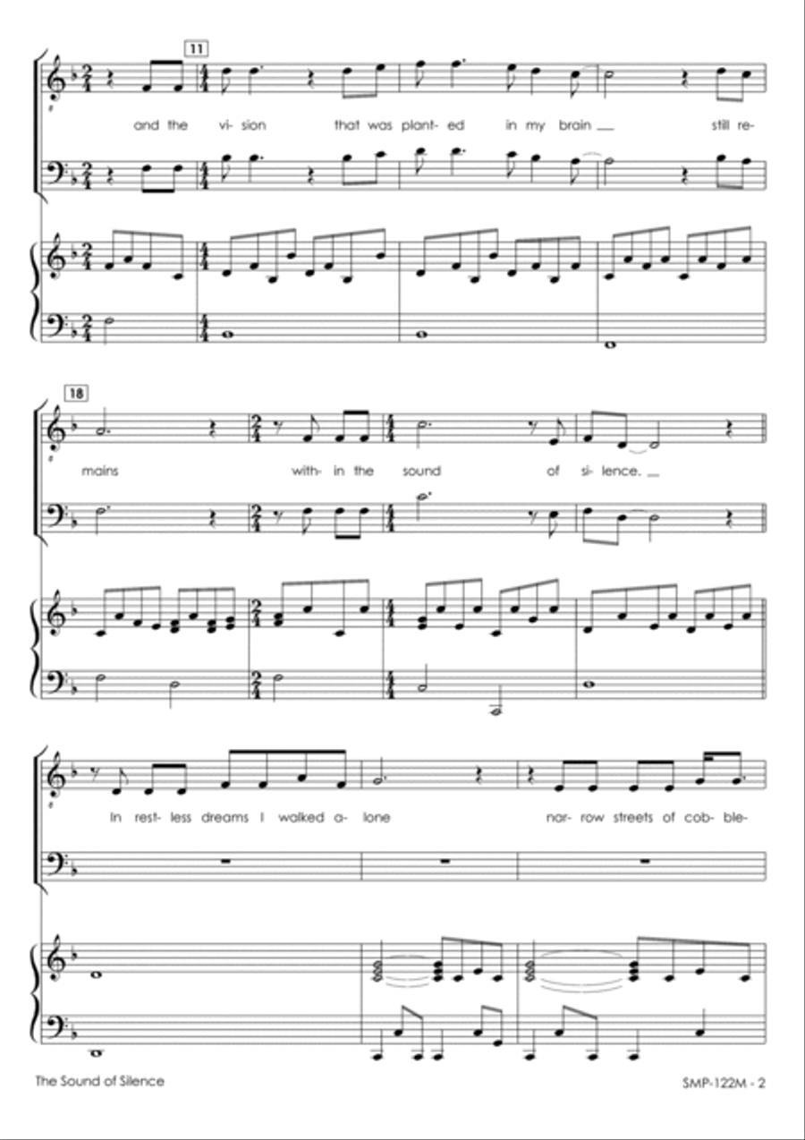 The Sound Of Silence TTBB scores gallery preview page 4
