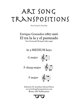 Book cover for GRANADOS: El tra la la y el punteado (in 3 medium keys: G, F-sharp, F major)