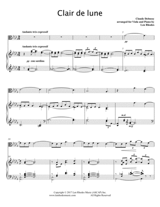 Debussy - Clair de lune, for Viola and Piano