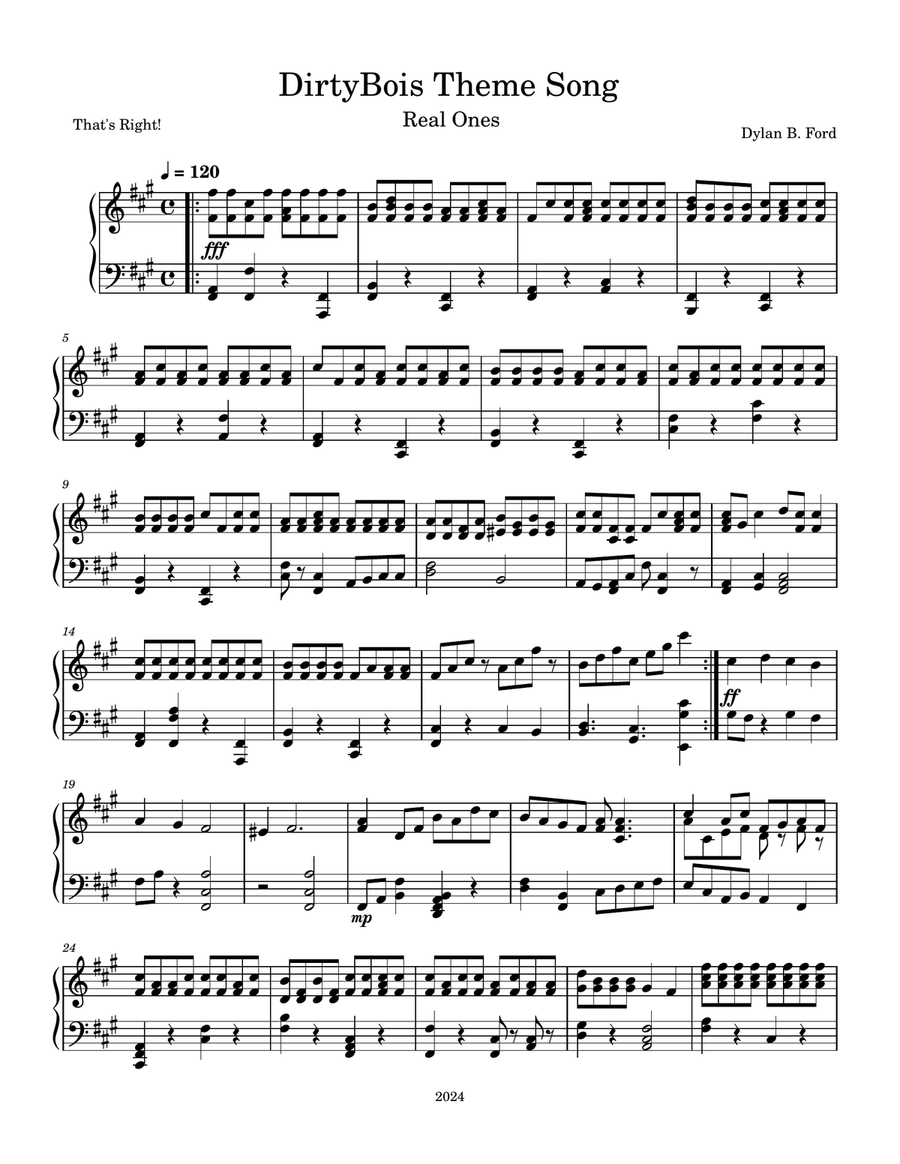 DirtyBois Theme Song Piano Solo scores gallery preview page 1