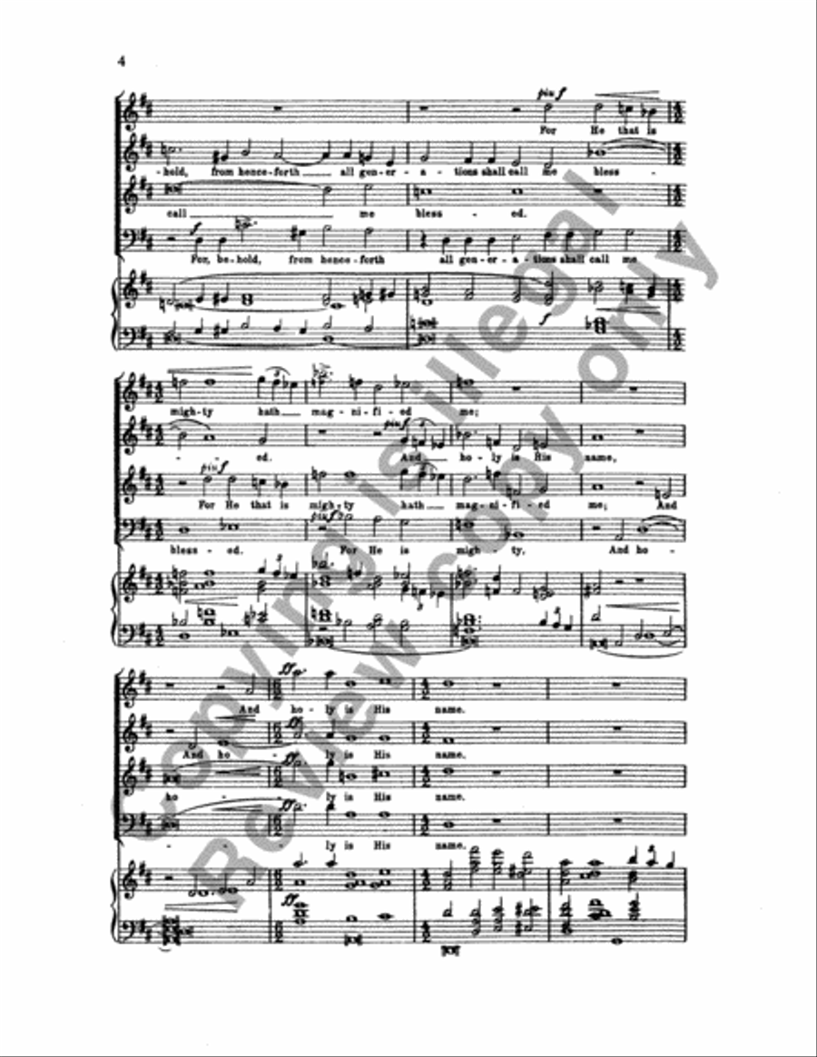 Magnificat & Nunc Dimittis in D 4-Part scores gallery preview page 19