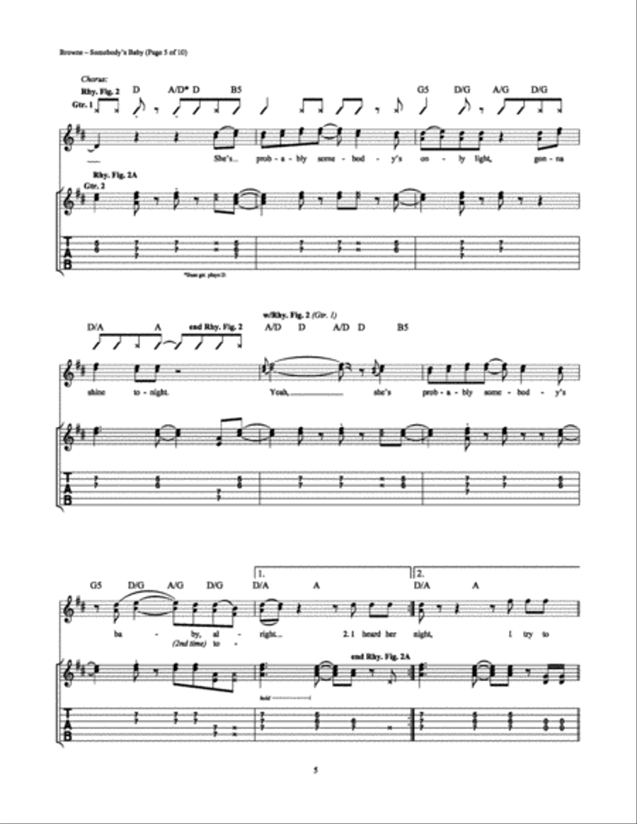Somebody's Baby Electric Guitar scores gallery preview page 5