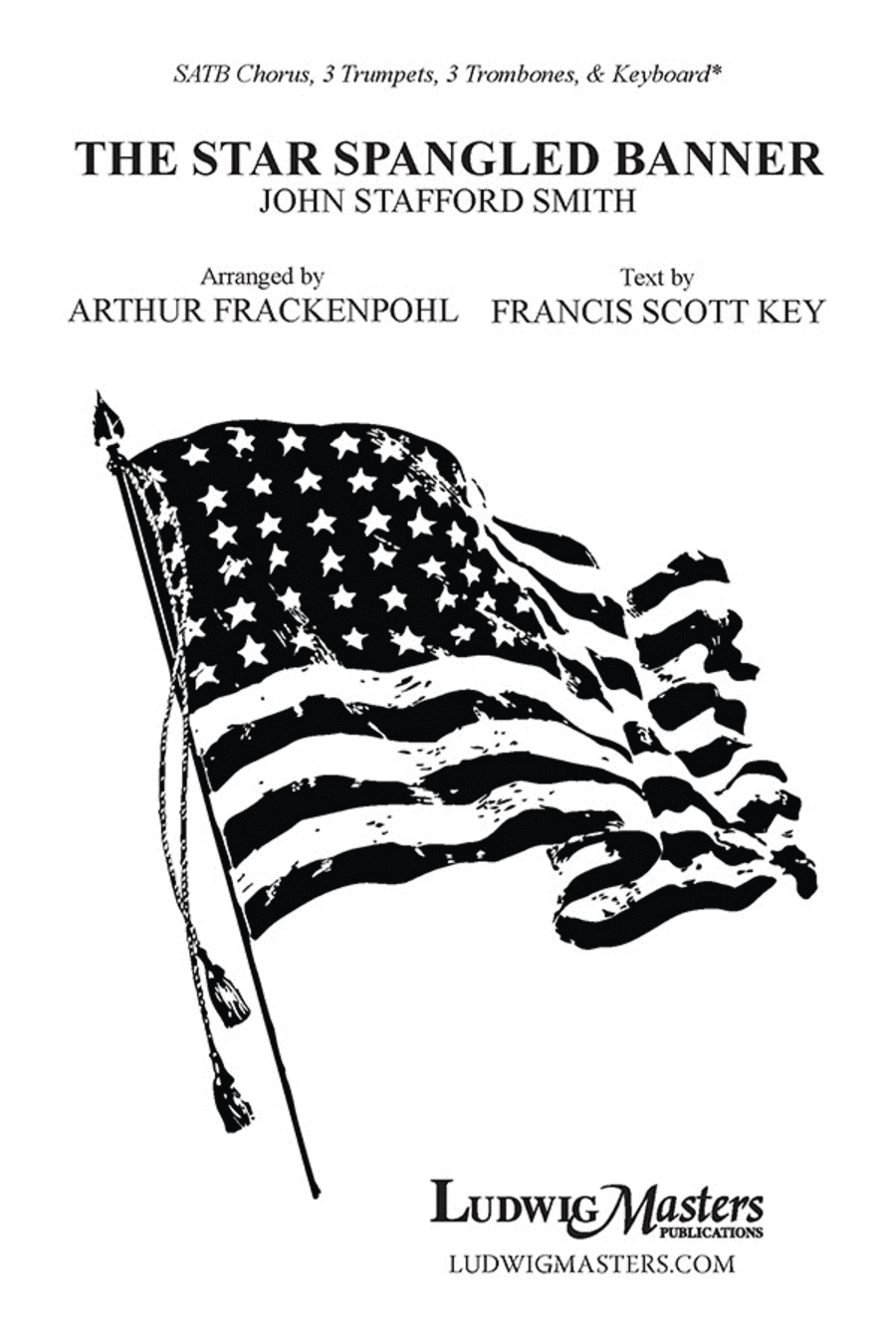 Star Spangled Banner, The (SATB Choir, 6 Brass and Keyboard) 4-Part scores gallery preview page 1