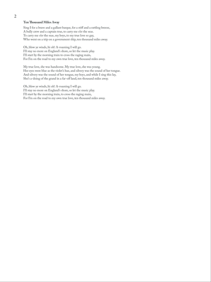 Ten Thousand Miles Away Ten Thousand Miles Away Low Voice scores gallery preview page 1
