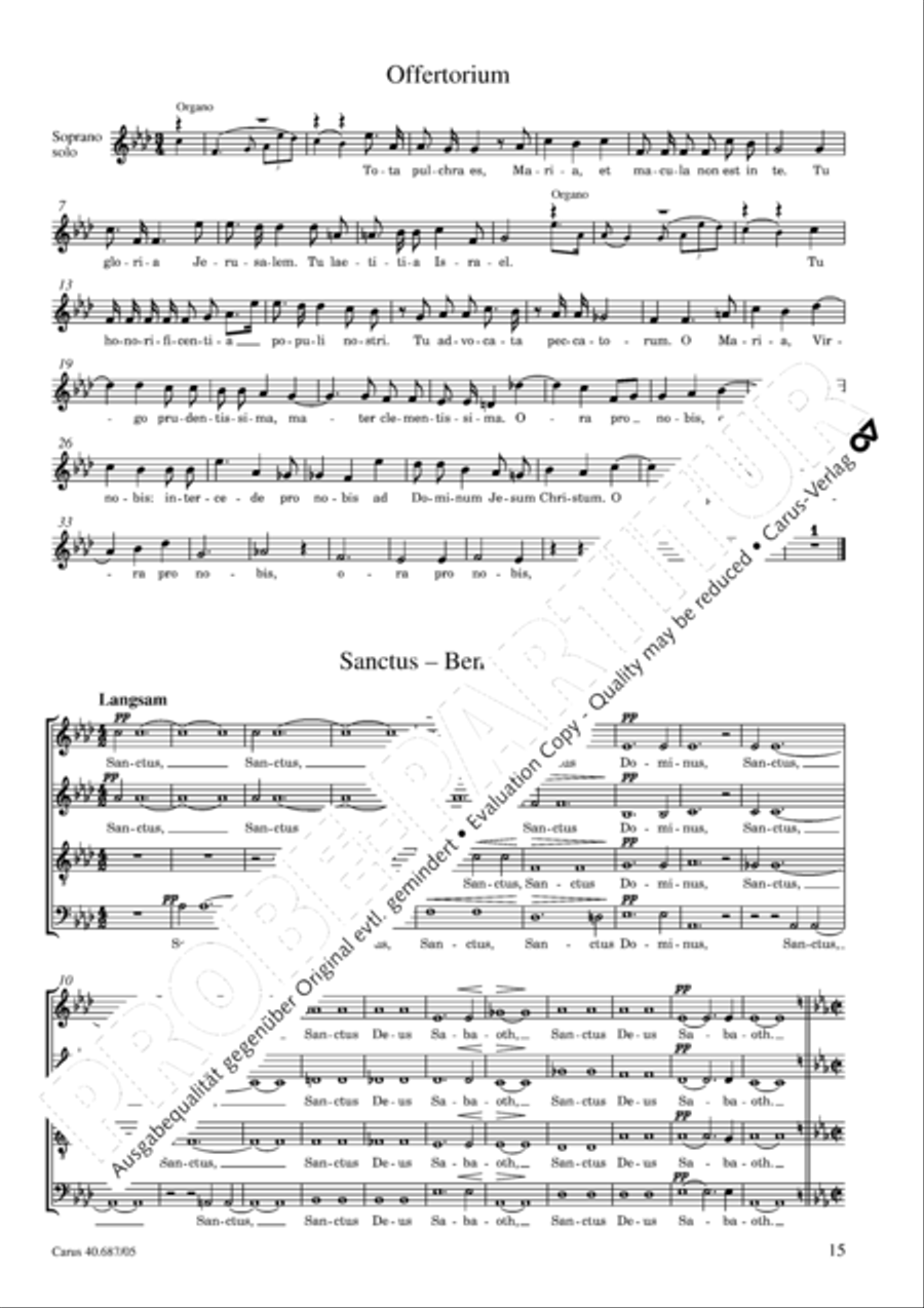 Missa sacra C Minor 4-Part scores gallery preview page 16