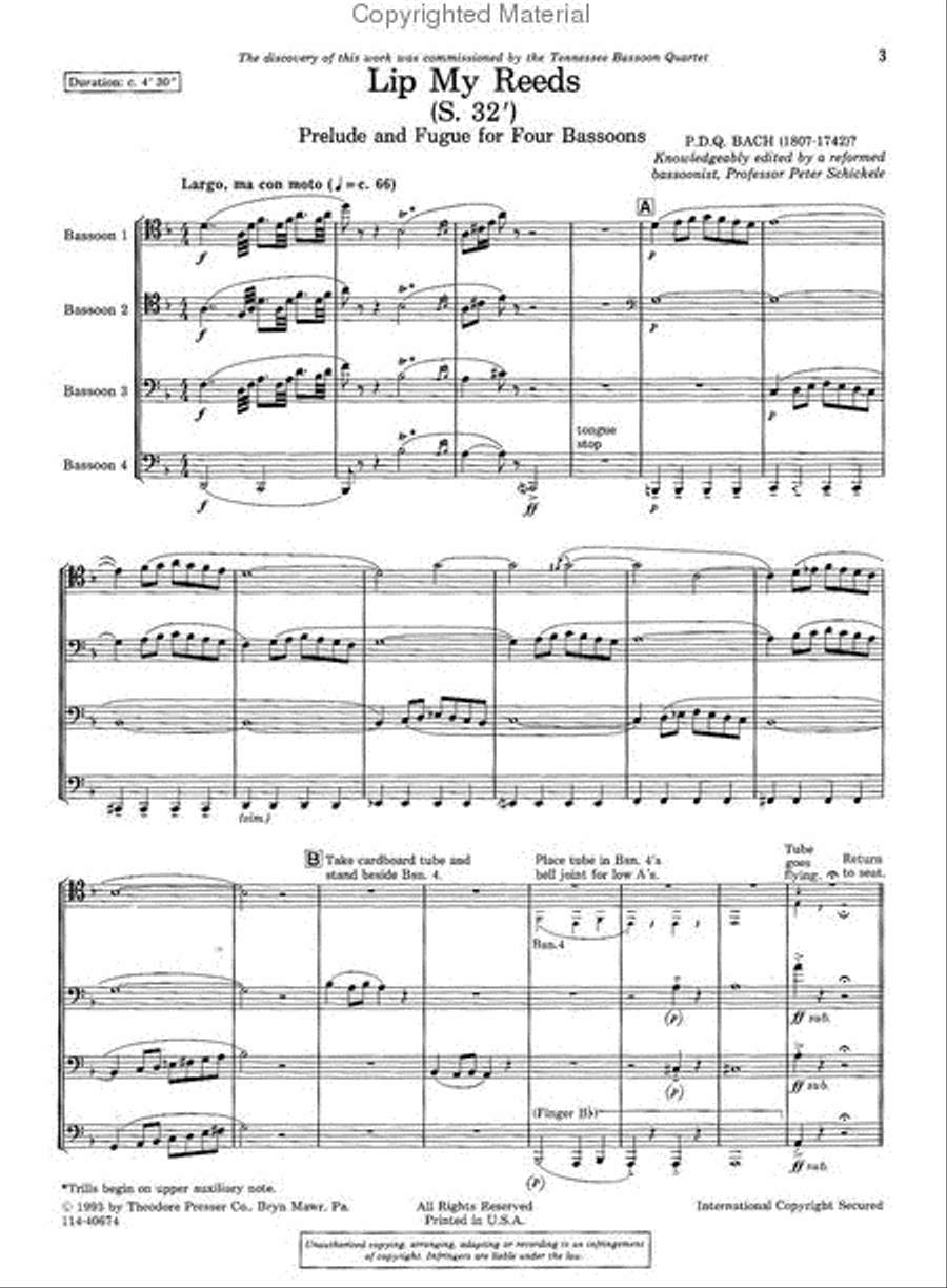 Lip My Reeds Bassoon Quartet scores gallery preview page 2