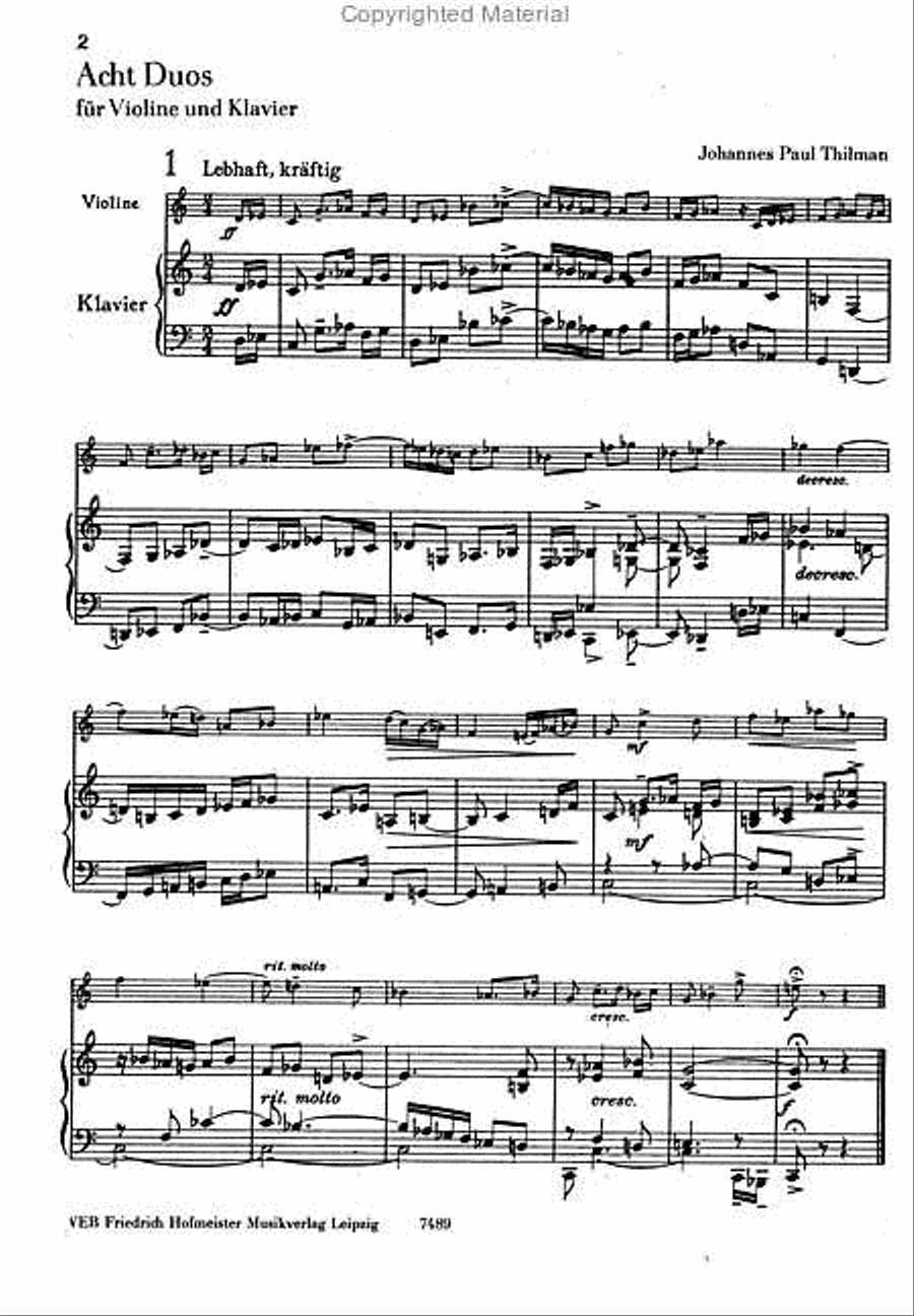 Acht Duos Violin scores gallery preview page 2