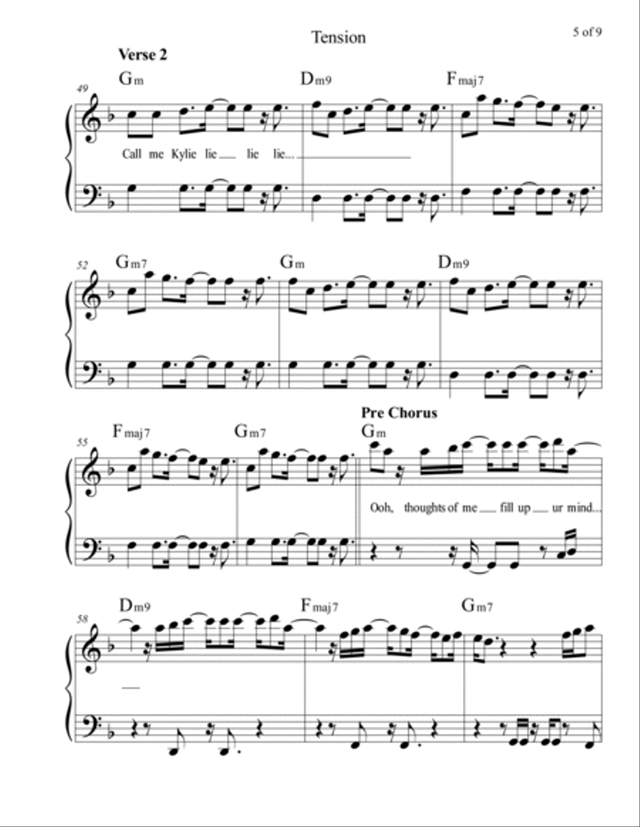 Tension Piano Solo scores gallery preview page 5