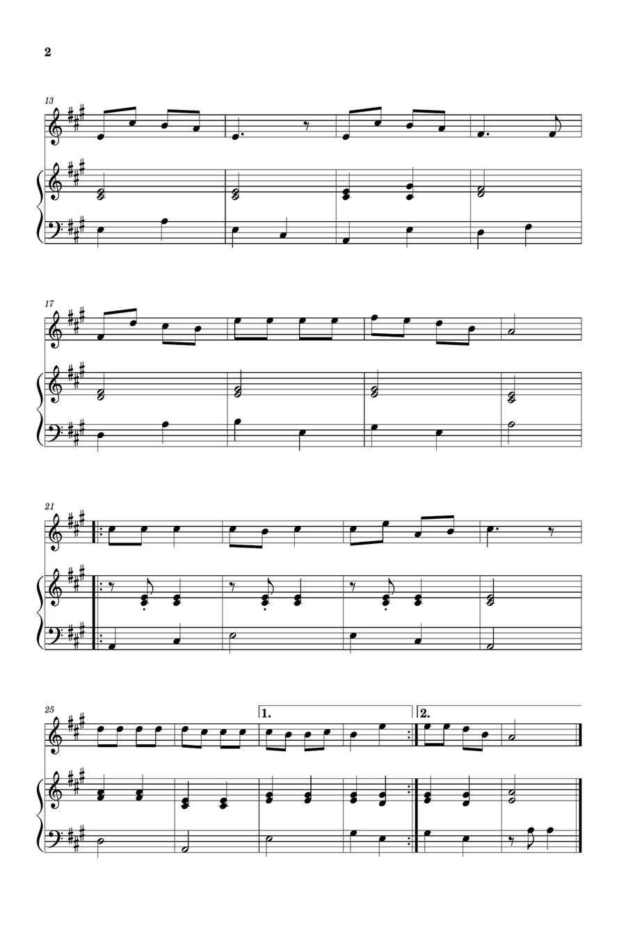 Jingle Bells for Violin and Piano (Easy - Beginner) Violin Solo scores gallery preview page 2