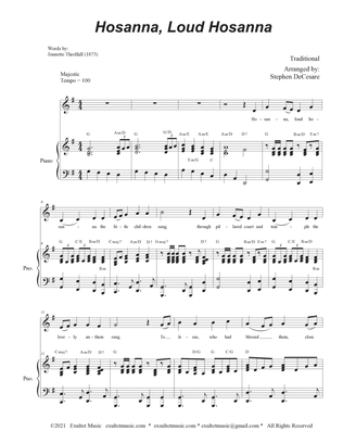 Hosanna, Loud Hosanna (Vocal Solo - Piano accompaniment)