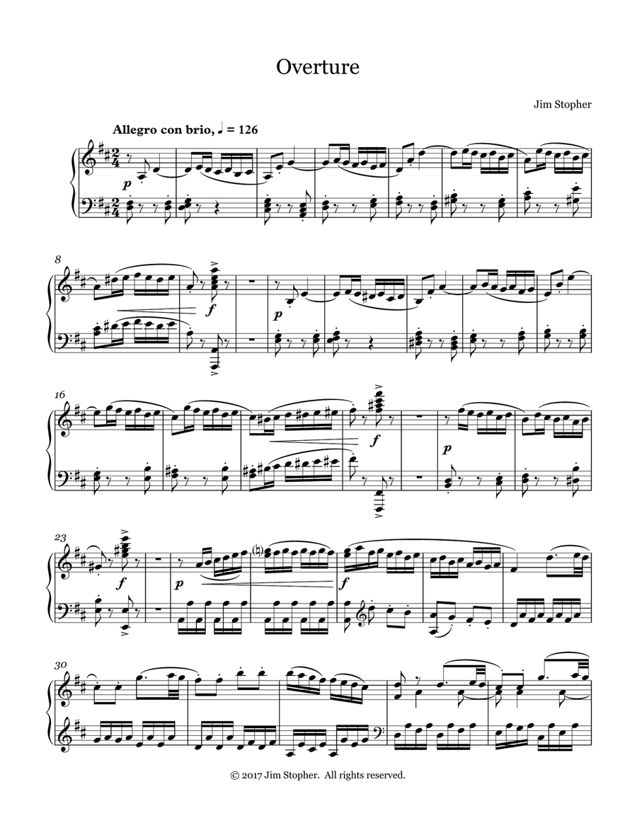 Overture Piano Solo scores gallery preview page 1