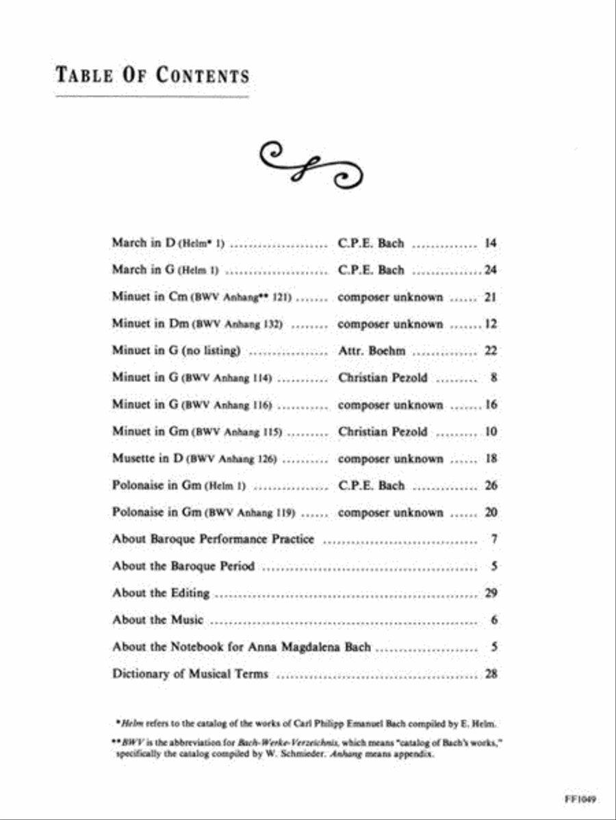 Selections from the Notebook for Anna Magdalena Bach Piano Method scores gallery preview page 3