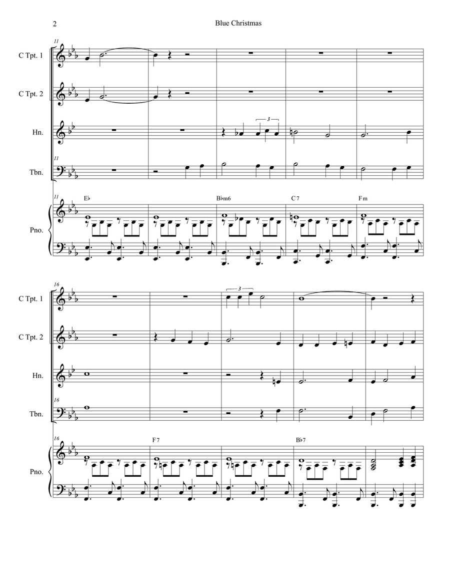 Blue Christmas Brass Ensemble scores gallery preview page 2