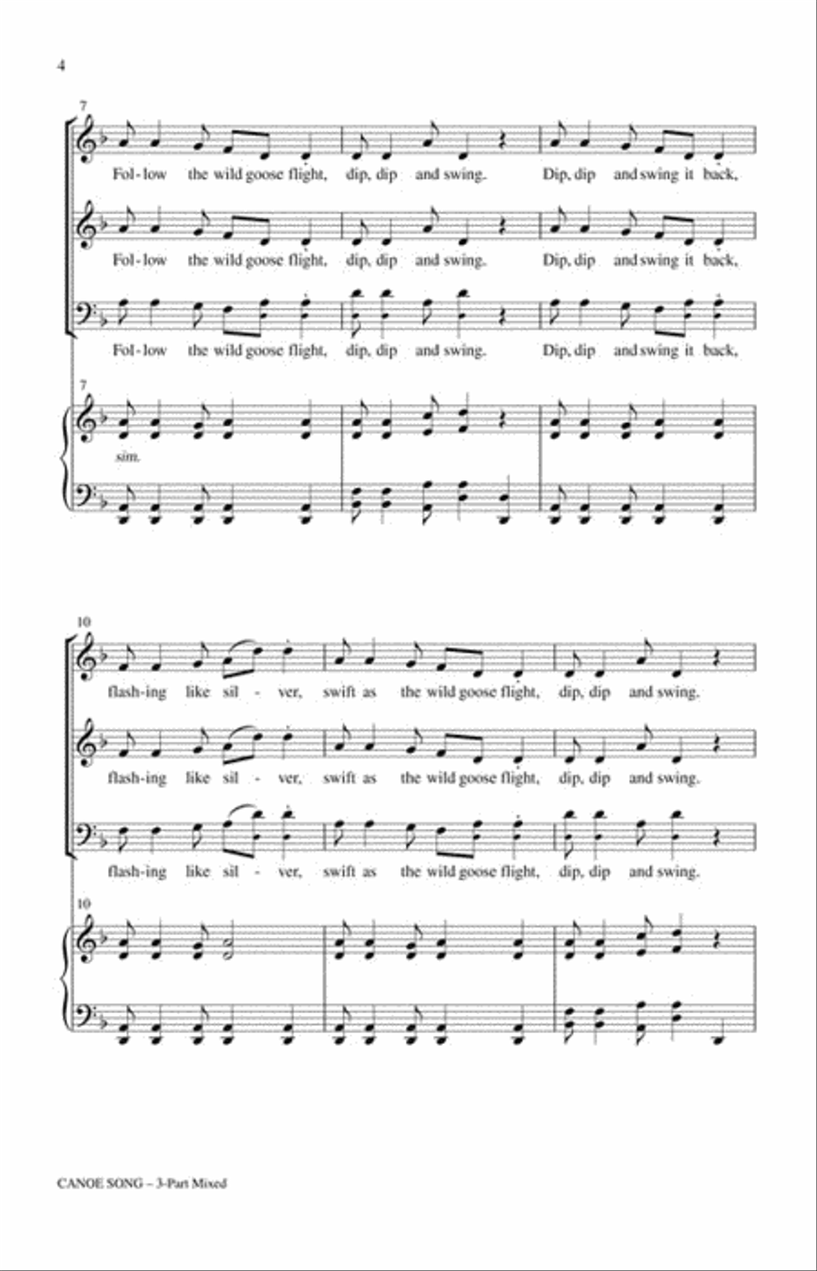 Canoe Song 3-Part scores gallery preview page 3