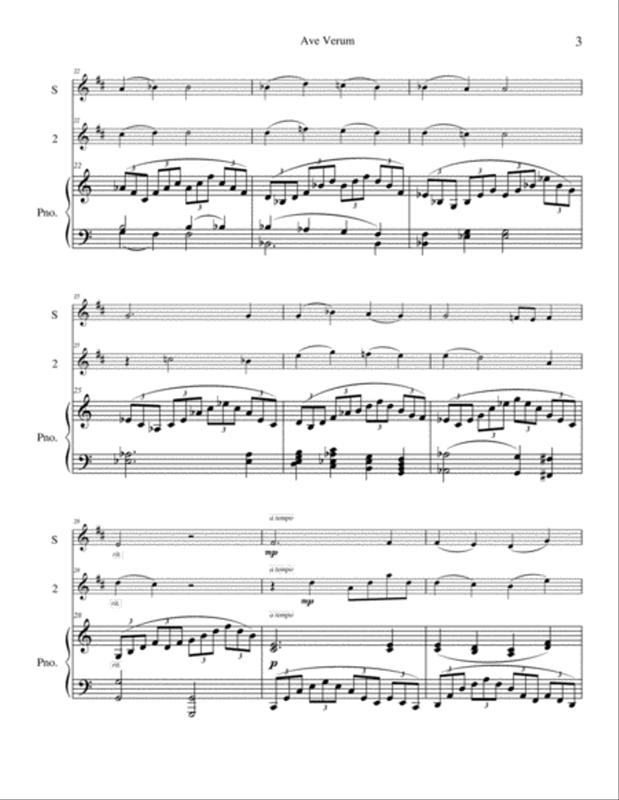 Ave Verum Tenor Saxophone scores gallery preview page 3
