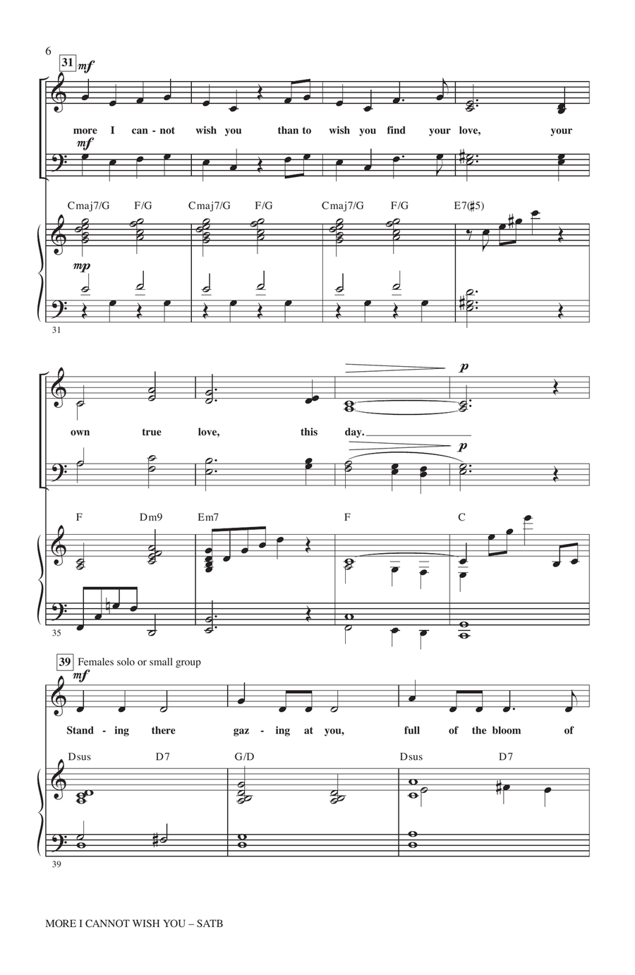 More I Cannot Wish You by Frank Loesser 4-Part - Digital Sheet Music page 4