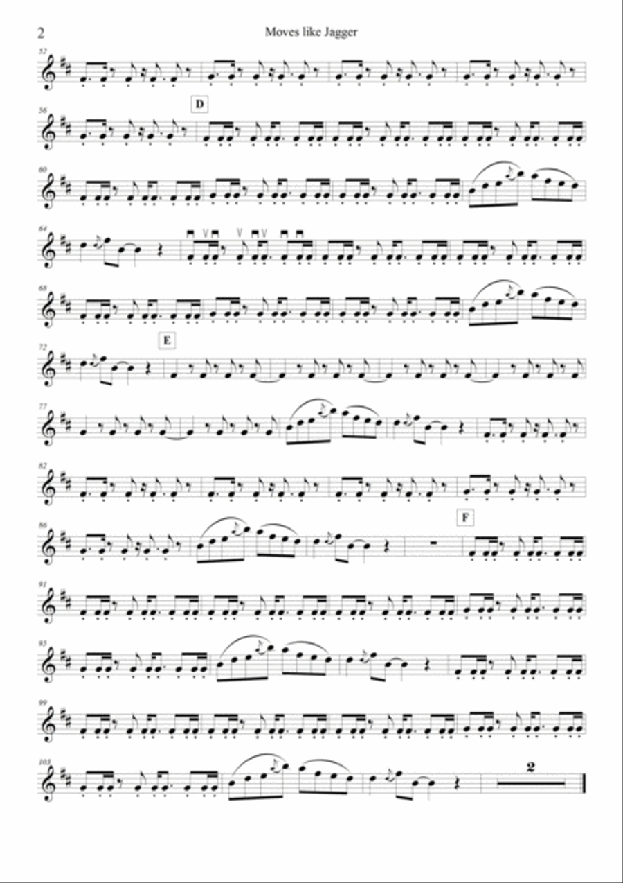 Moves Like Jagger String Quartet scores gallery preview page 4