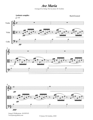 Book cover for Bach-Gounod: Ave Maria for String Trio