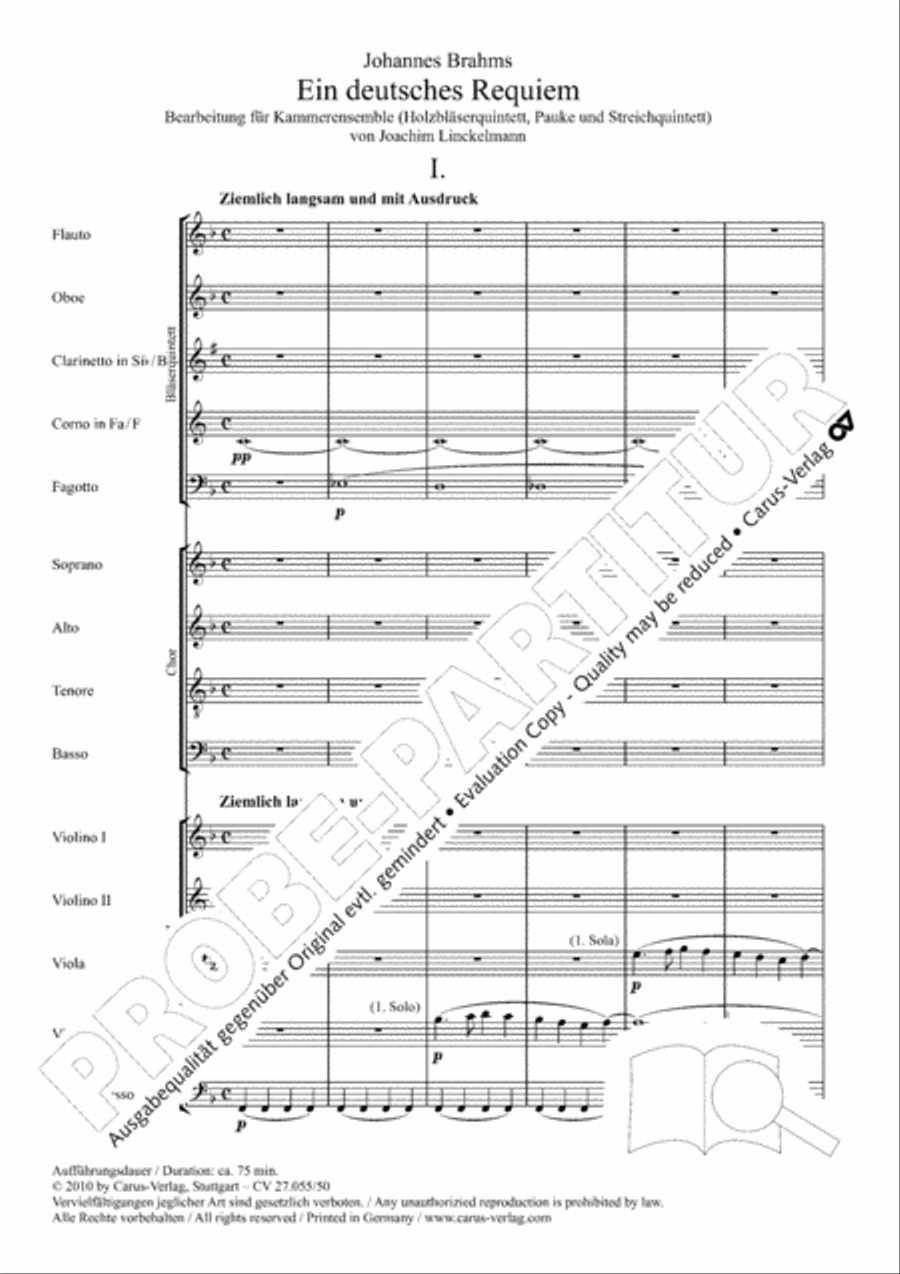 Ein Deutsches Requiem (German Requiem) 4-Part scores gallery preview page 8