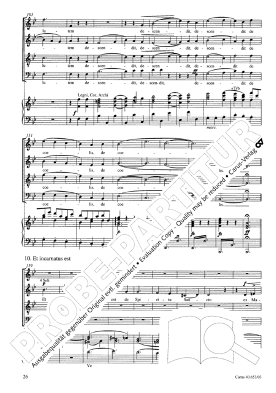 Mass in D Major (Missa in D) 4-Part scores gallery preview page 27