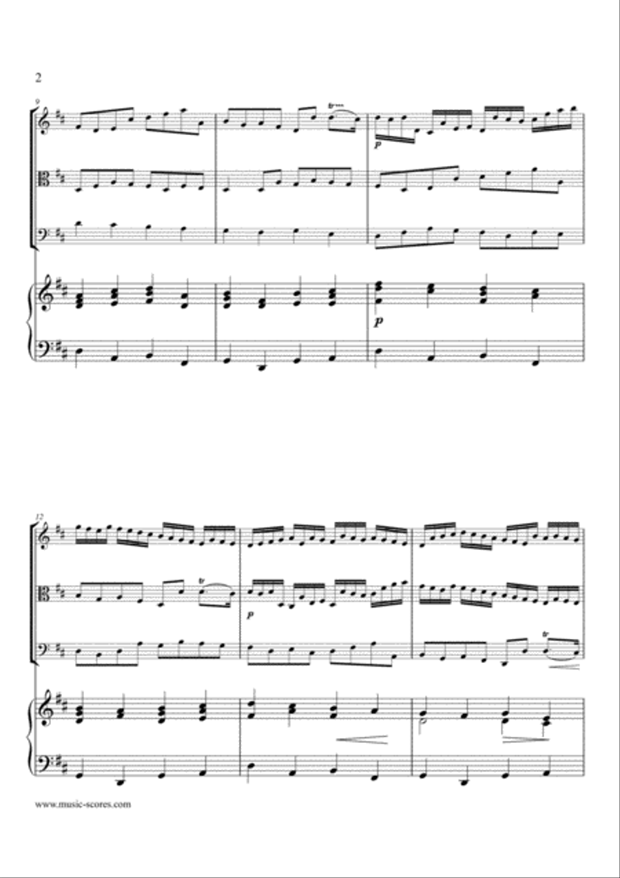 Pachelbel's Canon - String Trio and Piano Piano Quartet scores gallery preview page 2