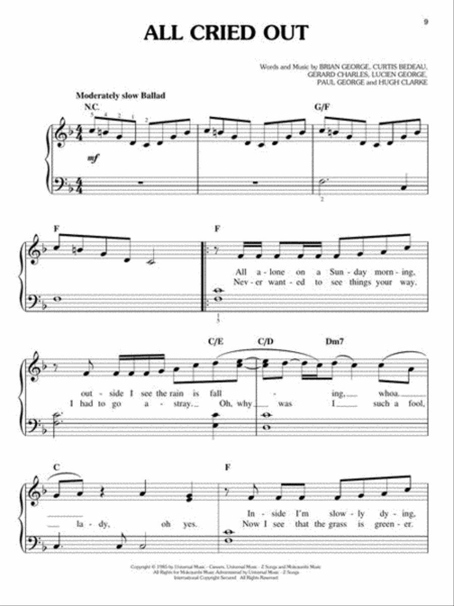 VH1's 100 Greatest Love Songs Easy Piano scores gallery preview page 9