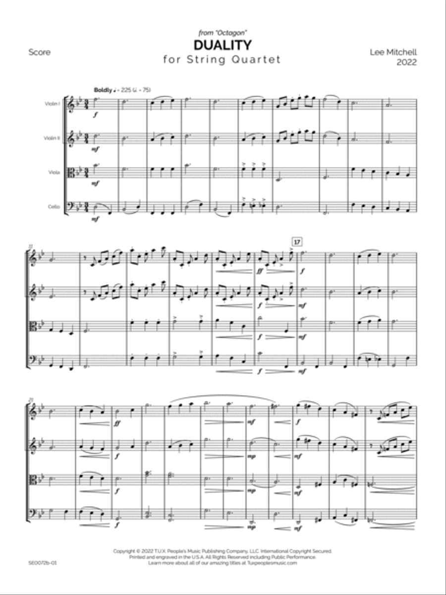 Duality String Quartet scores gallery preview page 6